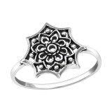 Flower - 925 Sterling Silver Simple Rings SD25133