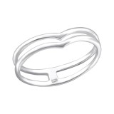 Heart - 925 Sterling Silver Simple Rings SD26824