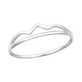 Crown - 925 Sterling Silver Simple Rings SD30508