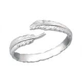 Open Leaf - 925 Sterling Silver Simple Rings SD30516