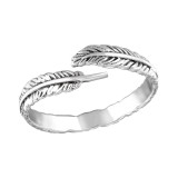 Open Leaf - 925 Sterling Silver Simple Rings SD31414