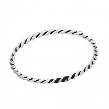Rope - 925 Sterling Silver Simple Rings SD31467