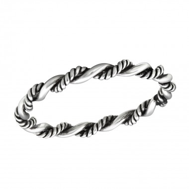 Twisted - 925 Sterling Silver Simple Rings SD32005