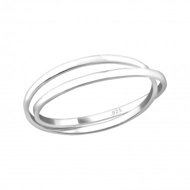 Crossed - 925 Sterling Silver Simple Rings SD32007