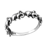 Elephant - 925 Sterling Silver Simple Rings SD32300