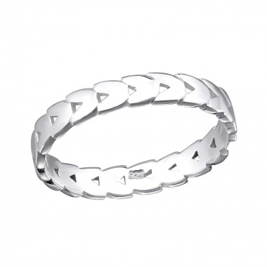 Patterned - 925 Sterling Silver Simple Rings SD34910