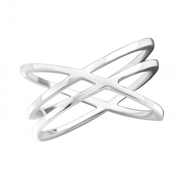 Intertwining - 925 Sterling Silver Simple Rings SD35812