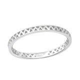 Zig Zag - 925 Sterling Silver Simple Rings SD36156