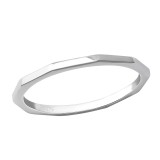 Faceted - 925 Sterling Silver Simple Rings SD36217