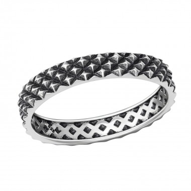 Patterned - 925 Sterling Silver Simple Rings SD36385