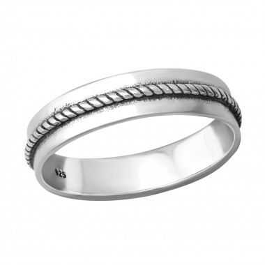 Rope - 925 Sterling Silver Simple Rings SD36387