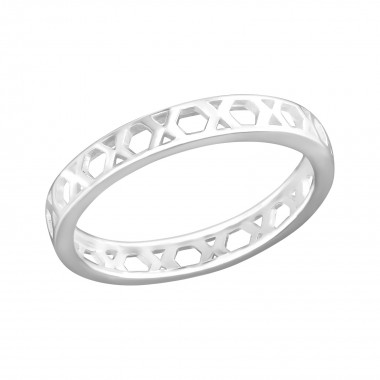 Geometric - 925 Sterling Silver Simple Rings SD36404