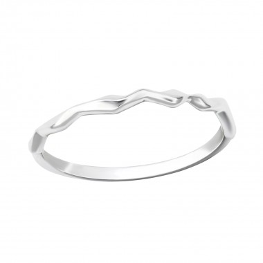 Wave - 925 Sterling Silver Simple Rings SD36507