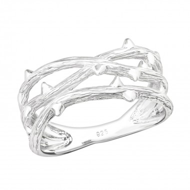 Branch - 925 Sterling Silver Simple Rings SD36757