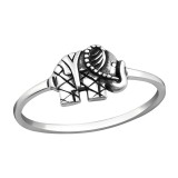 Elephant - 925 Sterling Silver Simple Rings SD37228