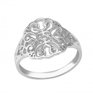 Patterned - 925 Sterling Silver Simple Rings SD37988