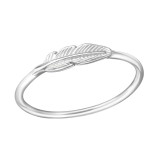 Feather - 925 Sterling Silver Simple Rings SD38130