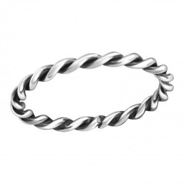 Rope - 925 Sterling Silver Simple Rings SD38311