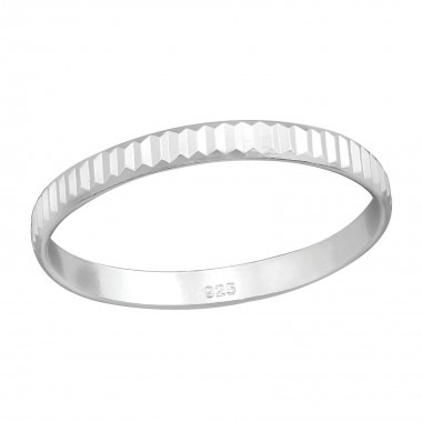 Pattened - 925 Sterling Silver Simple Rings SD38362
