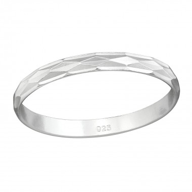 Pattened - 925 Sterling Silver Simple Rings SD38363