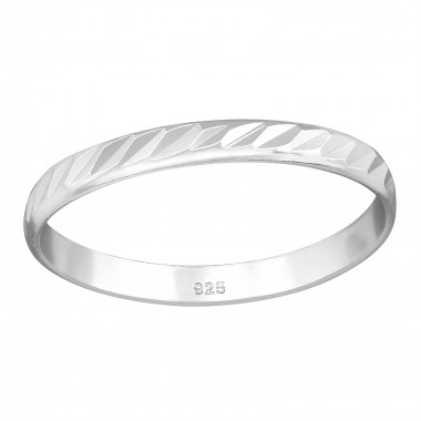 Pattened - 925 Sterling Silver Simple Rings SD38364