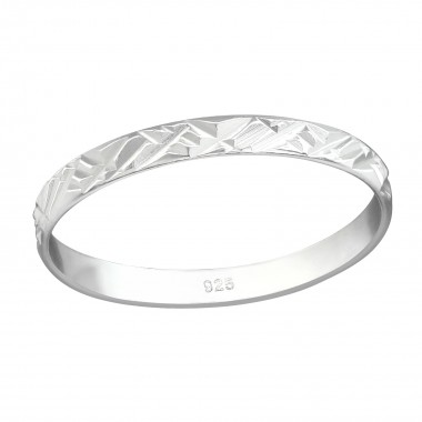 Pattened - 925 Sterling Silver Simple Rings SD38365