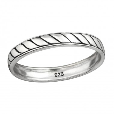 Rope - 925 Sterling Silver Simple Rings SD38481