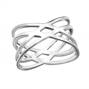 Intertwining - 925 Sterling Silver Simple Rings SD38518