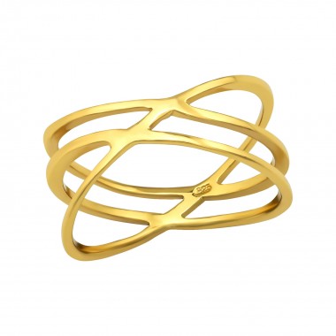 Intertwining - 925 Sterling Silver Simple Rings SD38553