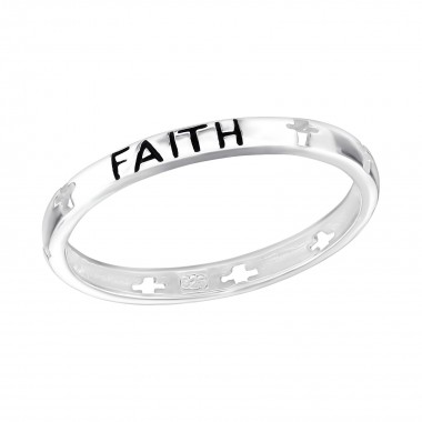 Faith lettering - 925 Sterling Silver Simple Rings SD3857