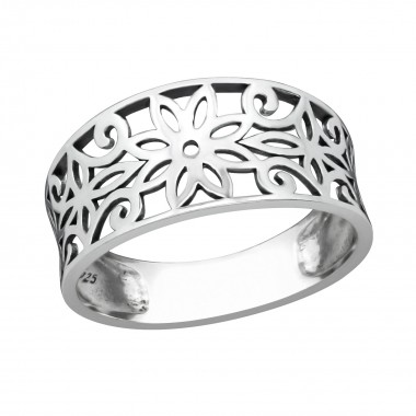 Flower - 925 Sterling Silver Simple Rings SD38598