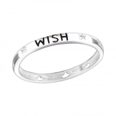 Wish lettering - 925 Sterling Silver Simple Rings SD3860