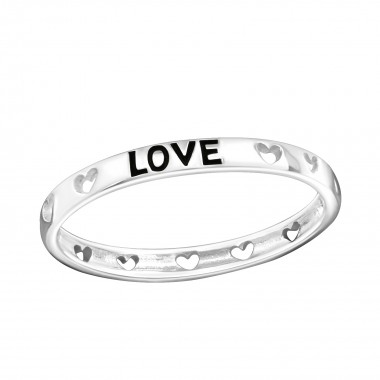 Love lettering - 925 Sterling Silver Simple Rings SD3862