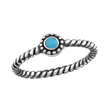 Oxidized - 925 Sterling Silver Simple Rings SD38768