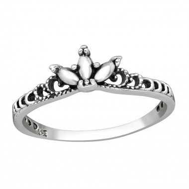 Crown - 925 Sterling Silver Simple Rings SD38979