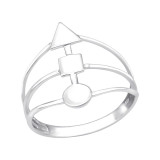 Geometric - 925 Sterling Silver Simple Rings SD38981