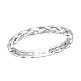 Rope - 925 Sterling Silver Simple Rings SD3922