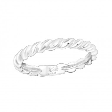 Rope - 925 Sterling Silver Simple Rings SD3923