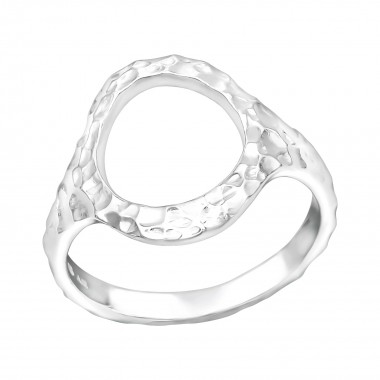 Patterned Circle - 925 Sterling Silver Simple Rings SD39251