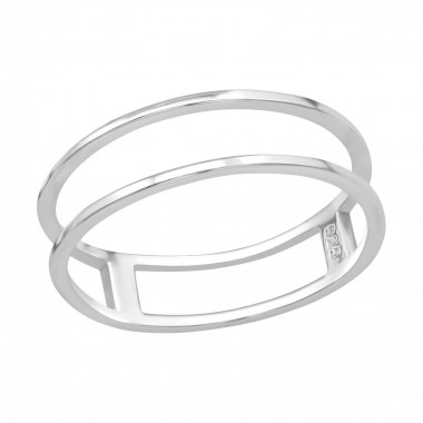 Double Line - 925 Sterling Silver Simple Rings SD39497