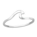 Wave - 925 Sterling Silver Simple Rings SD39567