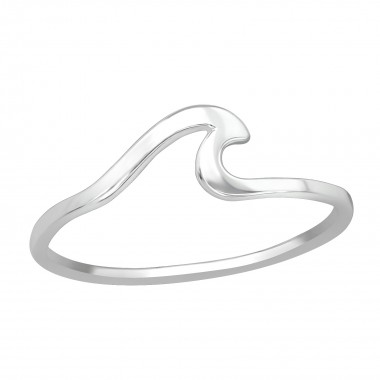 Wave - 925 Sterling Silver Simple Rings SD39567