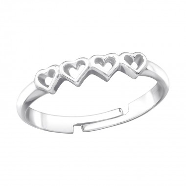 Heart Link - 925 Sterling Silver Simple Rings SD39693