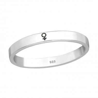 Female Symbol - 925 Sterling Silver Simple Rings SD39780