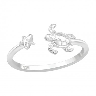 Turtle - 925 Sterling Silver Simple Rings SD40070