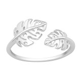 Leaf - 925 Sterling Silver Simple Rings SD40073