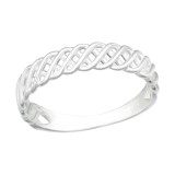 Intertwining - 925 Sterling Silver Simple Rings SD40462