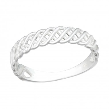 Intertwining - 925 Sterling Silver Simple Rings SD40462