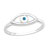 Evil Eye - 925 Sterling Silver Simple Rings SD40611