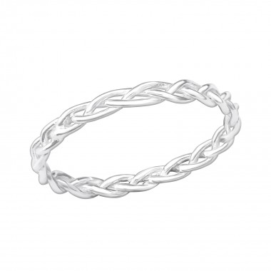 Silver Braided Ring - 925 Sterling Silver Simple Rings SD40664